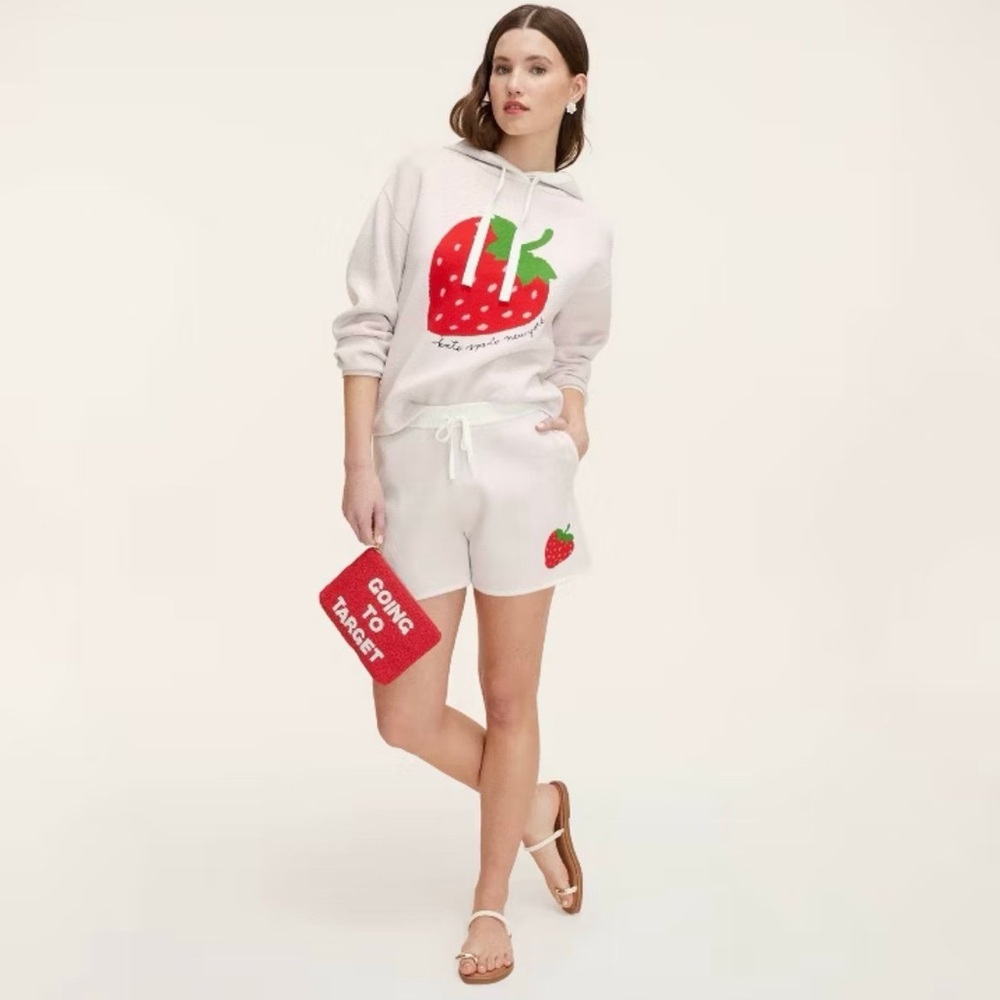 kate spade Cream and Red Crew Neck Sweater with Strawberry Design - Picture 3 of 5